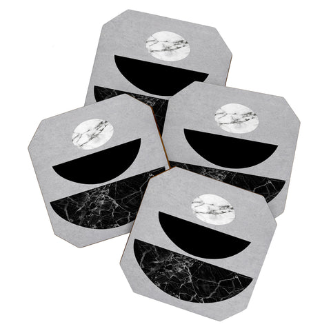 Sisi and Seb Black Half Circles Coaster Set