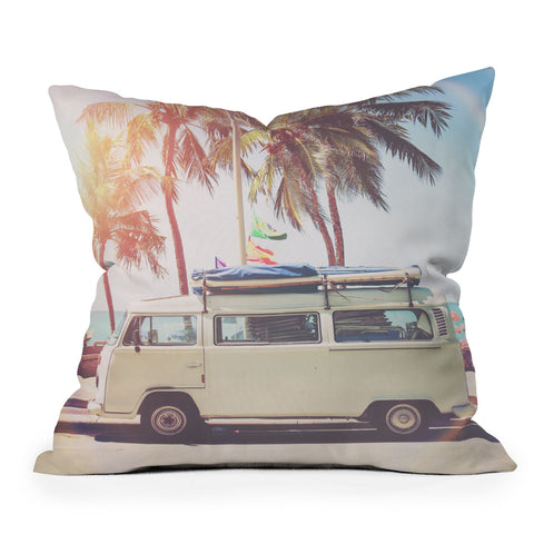Sisi and Seb Camper Van Outdoor Throw Pillow