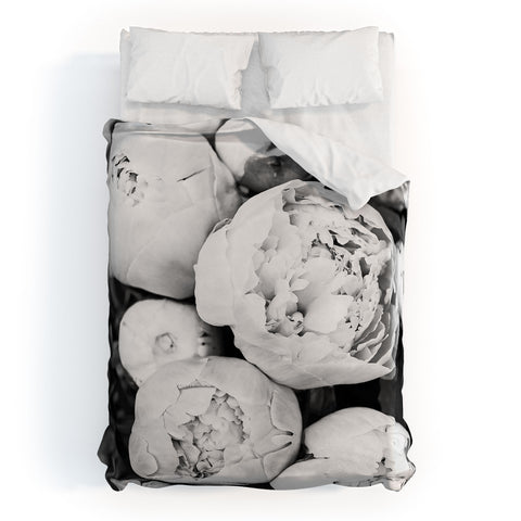 Sisi and Seb Peonies BW Duvet Cover
