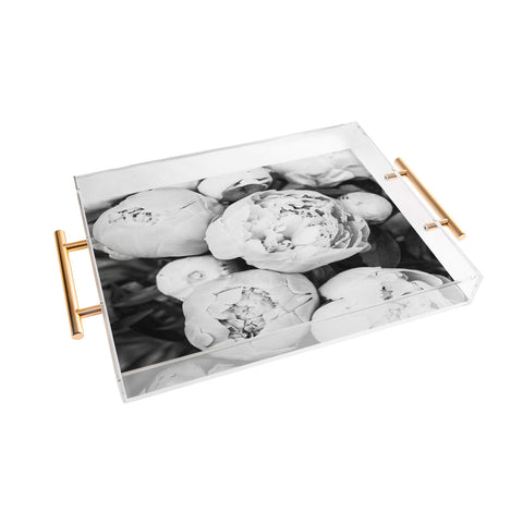 Sisi and Seb Peonies BW Acrylic Tray