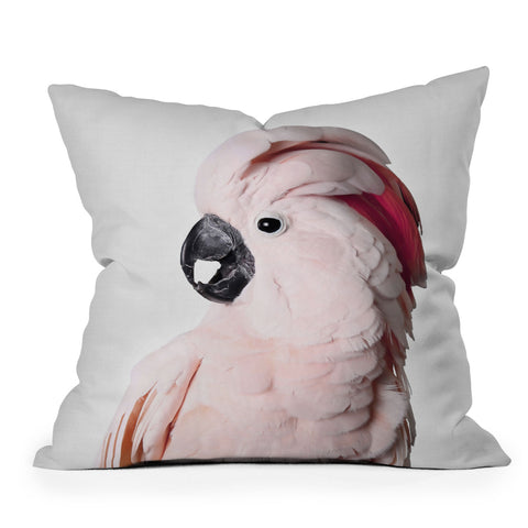 Sisi and Seb Pink Cockatoo Outdoor Throw Pillow