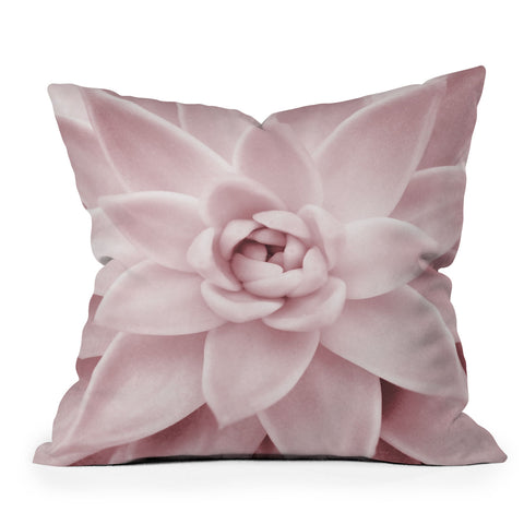 Sisi and Seb Pink Succulent Outdoor Throw Pillow