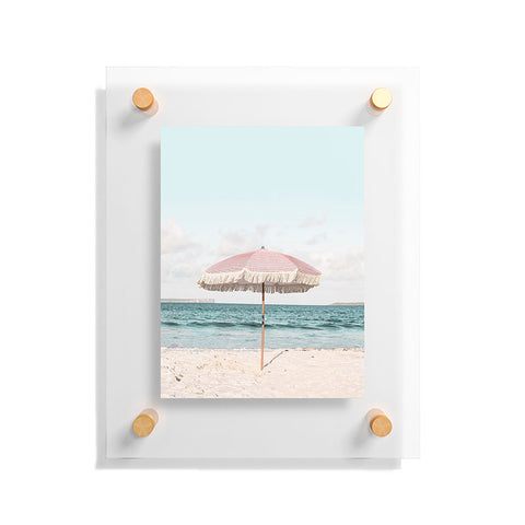 Sisi and Seb Pink Umbrella Floating Acrylic Print