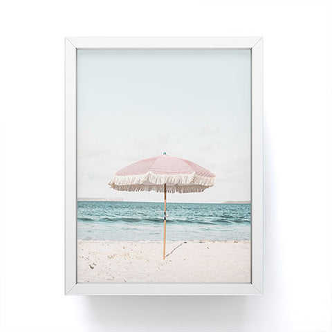 Sisi and Seb Pink Umbrella Framed Mini Art Print