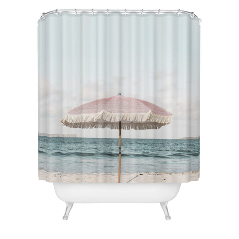 Sisi and Seb Pink Umbrella Shower Curtain