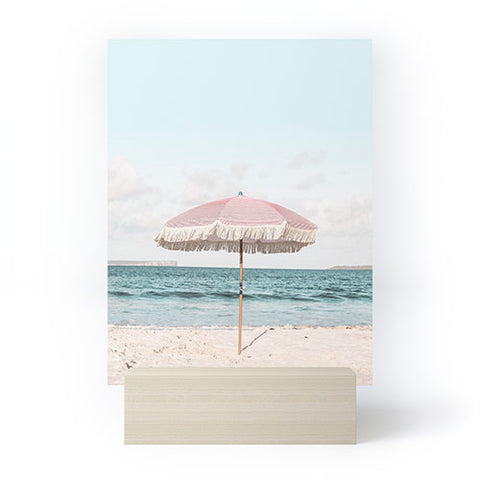 Sisi and Seb Pink Umbrella Mini Art Print