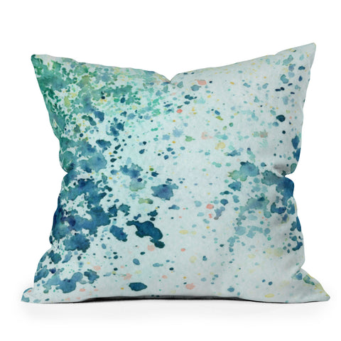 Social Proper Aqua Sap Crystal Outdoor Throw Pillow