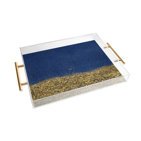 Social Proper Dipped in Gold Navy Acrylic Tray