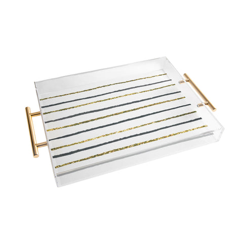 Social Proper Golden Black Acrylic Tray