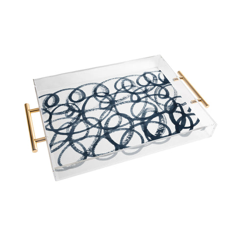 Social Proper Navy Swirls Acrylic Tray