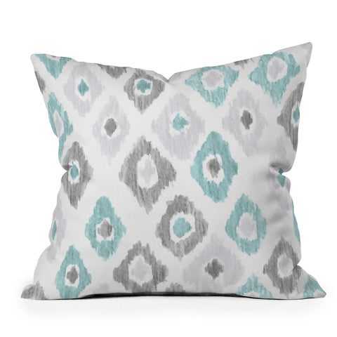Social Proper Quiet Ikat Outdoor Throw Pillow