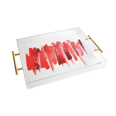 Social Proper Red Strokes Acrylic Tray