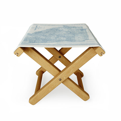 Society6 Design Studio 1851 Georgia Map Blue Folding Stool