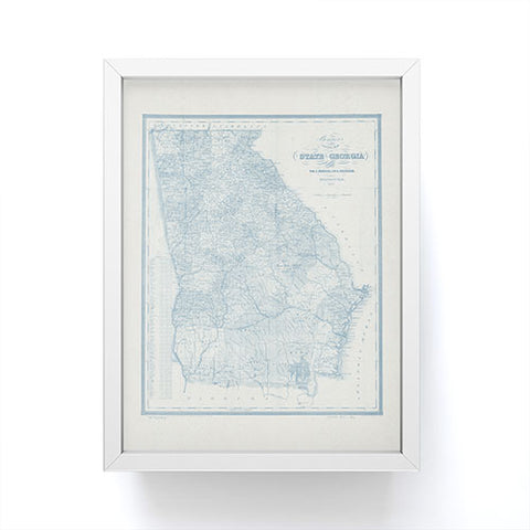 Society6 Design Studio 1851 Georgia Map Blue Framed Mini Art Print
