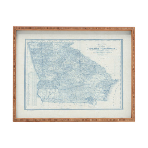 Society6 Design Studio 1851 Georgia Map Blue Rectangular Tray