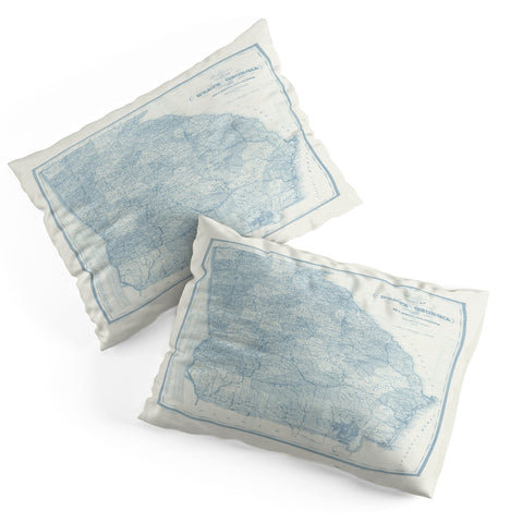 Society6 Design Studio 1851 Georgia Map Blue Pillow Shams