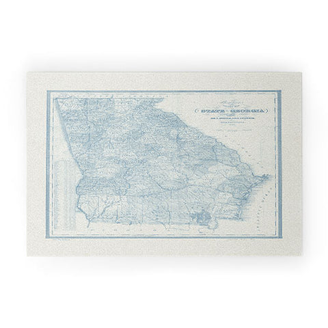 Society6 Design Studio 1851 Georgia Map Blue Welcome Mat