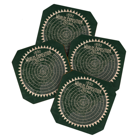 Society6 Design Studio 1892 Worlds Exhibition Chicago Coaster Set