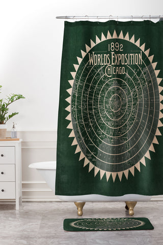 Society6 Design Studio 1892 Worlds Exhibition Chicago Shower Curtain And Mat