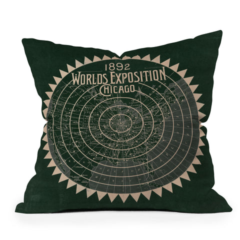 Society6 Design Studio 1892 Worlds Exhibition Chicago Throw Pillow