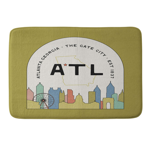 Society6 Design Studio ATL Gate City Chartreuse Memory Foam Bath Mat