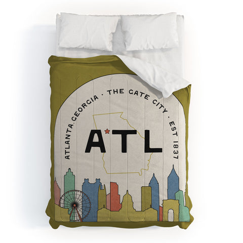 Society6 Design Studio ATL Gate City Chartreuse Comforter