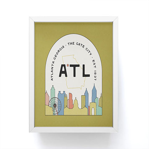 Society6 Design Studio ATL Gate City Chartreuse Framed Mini Art Print