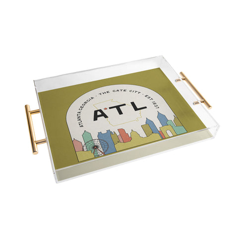 Society6 Design Studio ATL Gate City Chartreuse Acrylic Tray
