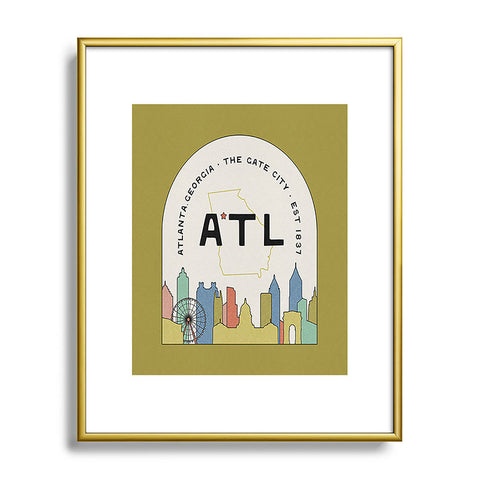 Society6 Design Studio ATL Gate City Chartreuse Metal Framed Art Print