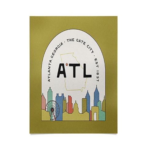 Society6 Design Studio ATL Gate City Chartreuse Poster