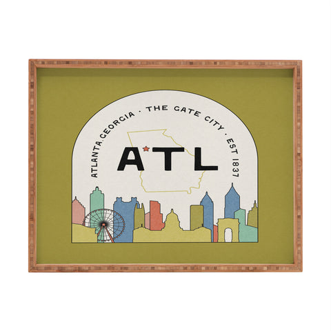 Society6 Design Studio ATL Gate City Chartreuse Rectangular Tray