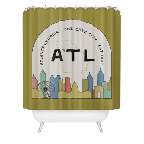 Society6 Design Studio ATL Gate City Chartreuse Shower Curtain