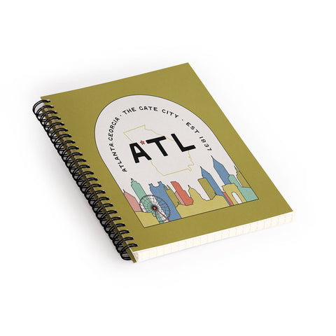 Society6 Design Studio ATL Gate City Chartreuse Spiral Notebook
