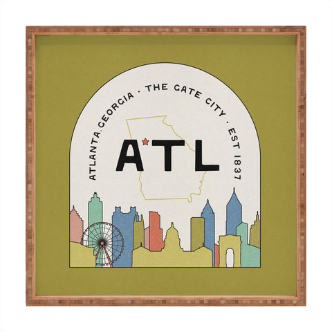 Society6 Design Studio ATL Gate City Chartreuse Square Tray