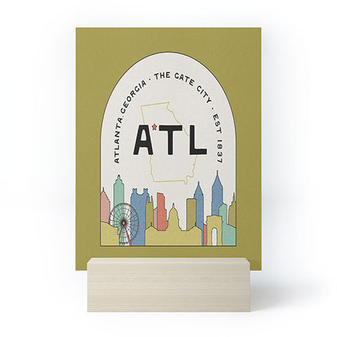 Society6 Design Studio ATL Gate City Chartreuse Mini Art Print