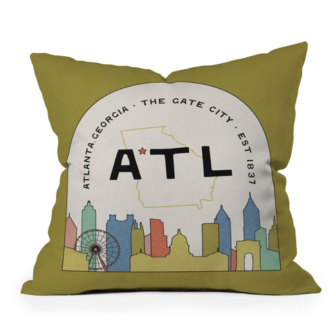 Society6 Design Studio ATL Gate City Chartreuse Throw Pillow