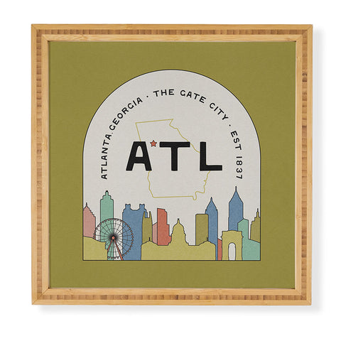 Society6 Design Studio ATL Gate City Chartreuse Framed Wall Art