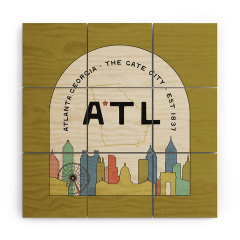 Society6 Design Studio ATL Gate City Chartreuse Wood Wall Mural