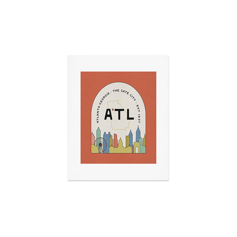 Society6 Design Studio ATL Gate City Red Peach Art Print