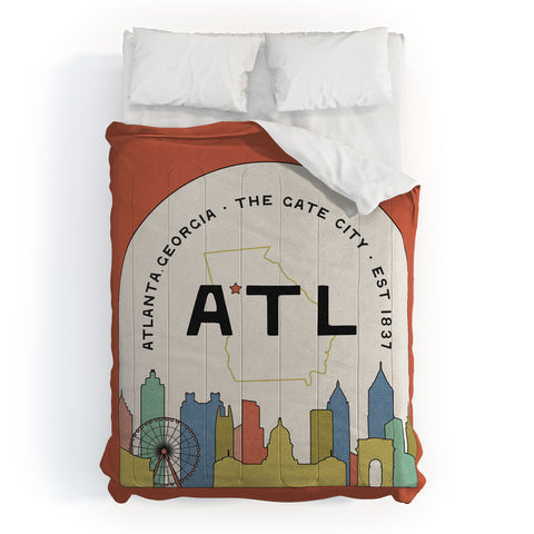 Society6 Design Studio ATL Gate City Red Peach Comforter