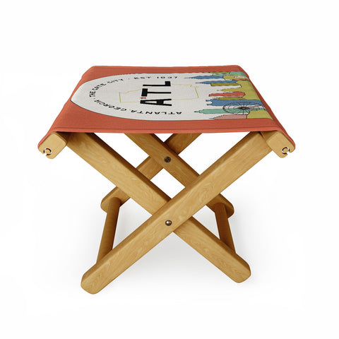 Society6 Design Studio ATL Gate City Red Peach Folding Stool