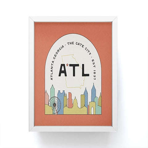 Society6 Design Studio ATL Gate City Red Peach Framed Mini Art Print