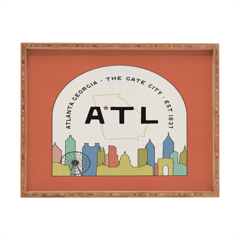 Society6 Design Studio ATL Gate City Red Peach Rectangular Tray