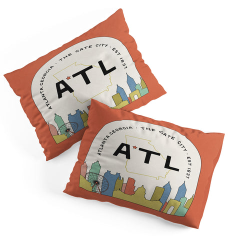 Society6 Design Studio ATL Gate City Red Peach Pillow Shams