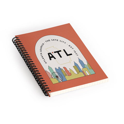 Society6 Design Studio ATL Gate City Red Peach Spiral Notebook