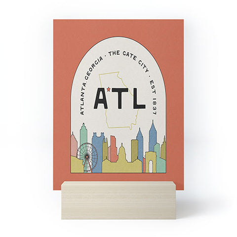 Society6 Design Studio ATL Gate City Red Peach Mini Art Print
