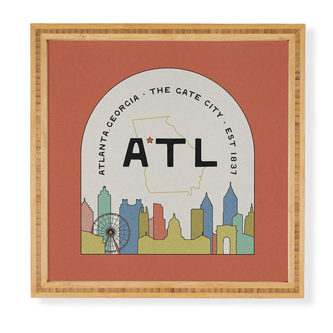 Society6 Design Studio ATL Gate City Red Peach Framed Wall Art