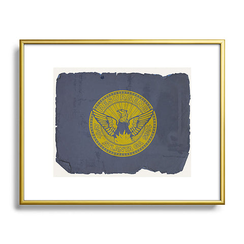 Society6 Design Studio Atlanta Flag Metal Framed Art Print
