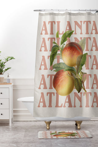 Society6 Design Studio Atlanta Peaches Shower Curtain And Mat