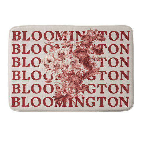 Society6 Design Studio bloomington in bloom red Memory Foam Bath Mat